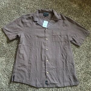 Lucky Brand Men's Casual Brown Button‎ Down Shirt